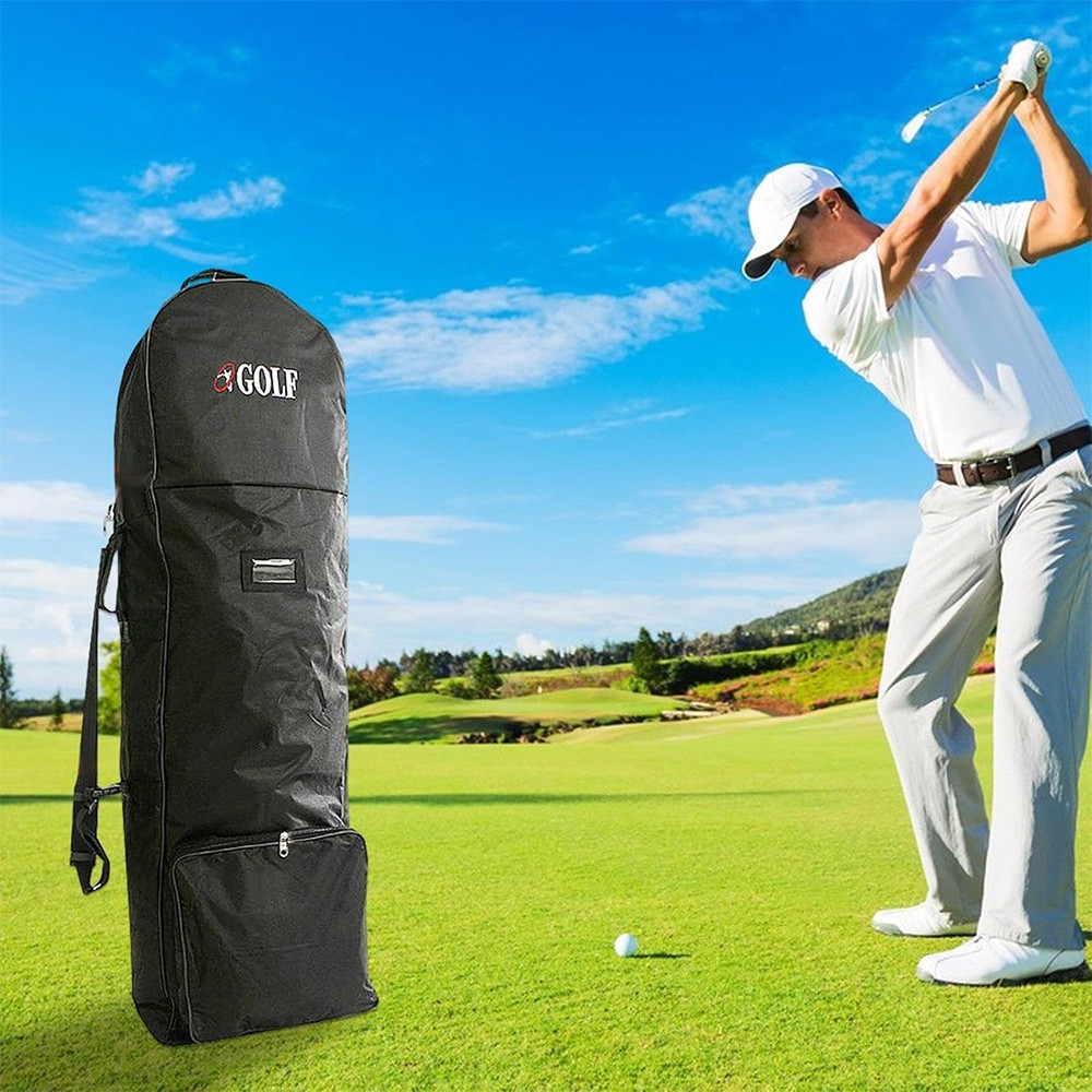 Golf Travel Bag With Wheels Foldable Golf Club Travel Cover Portable Lightweight