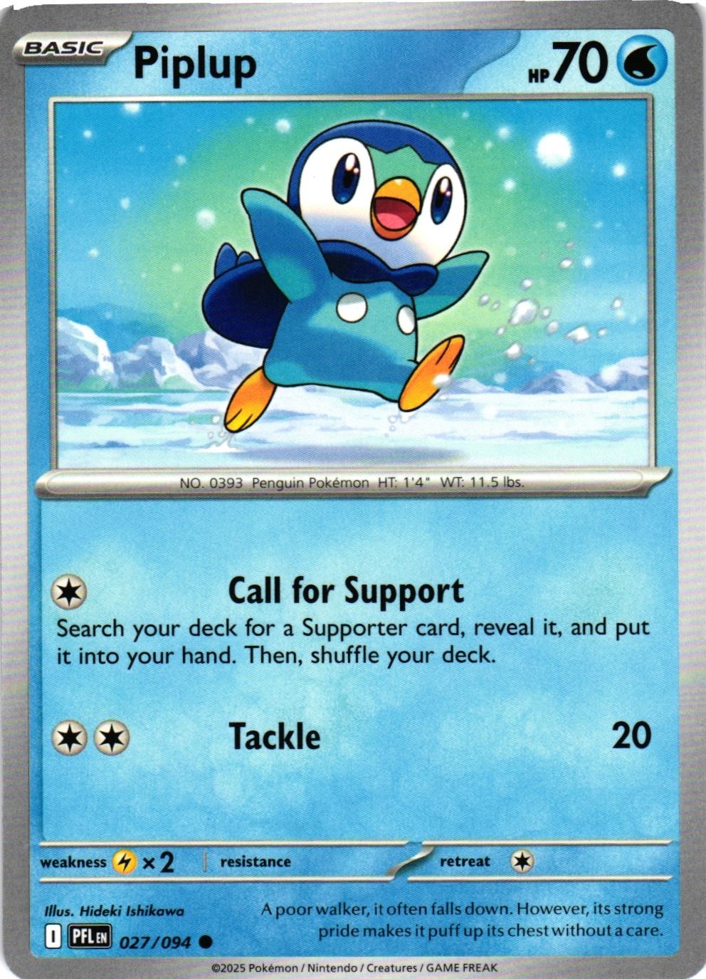 Piplup Common ME02: Phantasmal Flames 027/094 Normal NM