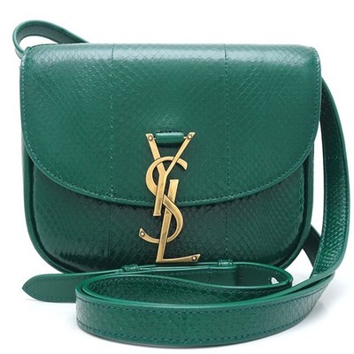 SAINT LAURENT PARIS Schultertasche Kaia Small 619740 Leder Grün / 351208