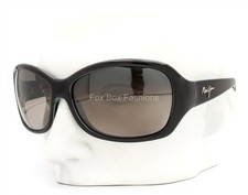 Maui Jim MJ 214-03A Pearl City Sunglasses Black on Blue Gray Polarized w/case