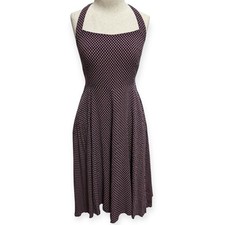 11 1 Thylo Anthropologie Fit And Flare Halter Square Neck Print Dress Small