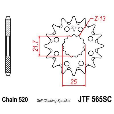 JT SPROCKETS Piñón ataque transmisión delantero