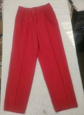 Vtg Sag Harbor Red Pleated Dress Pants Women s Size 12 High Waisted 90s Retro