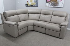 G Plan Thornbury Husk Alabaster Leather Power 4 Seater Corner Sofa RRP £9145