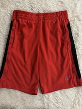 Champion Boys Sz. 10/12 Red/ Blk Classic Sport Shorts. Pockets, Comf