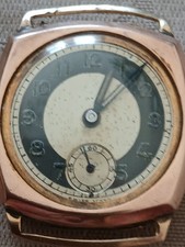 9ct Gold Watch 1942 Hallmarks London WW2 Runs & Keeps Time  Military Style 28×28