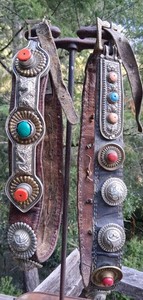 Antique 19th Century Tibetan belts.  Highly decorated. TWO BELTS