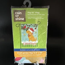 Dog Greetings Small Garden Flag 12.5" x 18" Winter Season Christmas Puppy Bird