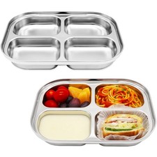Korean Stainless Steel Divided Plates for Toddlers, Kids, Babies, Premium 304, E