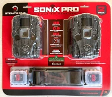 Trail Camera Stealth 2 Pk Sonix Pro 36 MP Cellular Dual Sim 80 ft. Range 32GB SD
