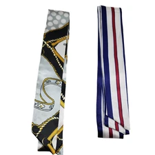 Lot of 2 Womens Neck Scarf Wrap Hair Head Tie Purse Decoration Bag Wrap 38/2" #D