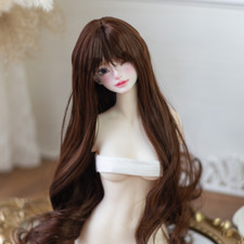 1/3 1/4 1/6 Dark Brown Gentle Long Curly Wig High Temperature Fiber For Bjd Doll