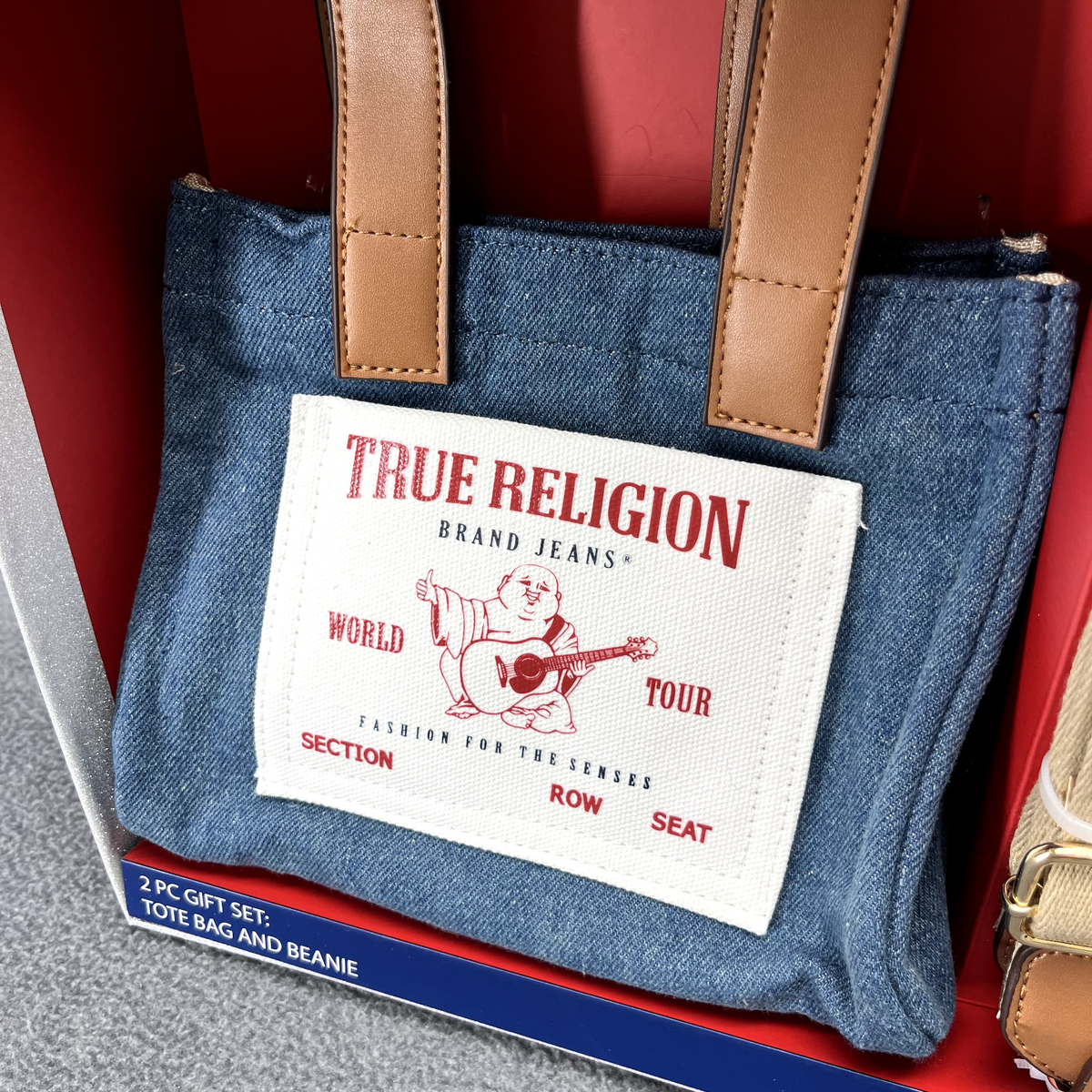 True Religion Mini Tote crossbody Bag Knit Hat Gift Set | eBay