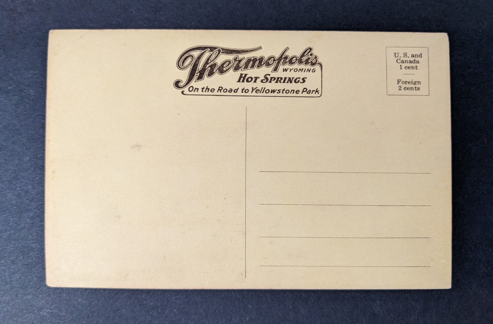 Vintage Thermopolis Wyoming Postcard Unmailed Yellowstone eBay