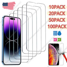 Lot Tempered Glass Screen Protector For iPhone 14 13 12 11 Pro Max XR XS X 8 7 6