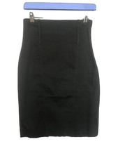 Ancienne jupe crayon femme crâne noir 10 coton/élastine occasion