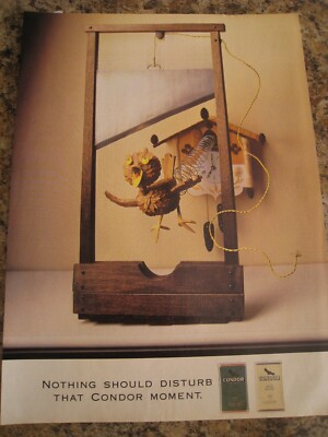 CONDOR CUCKOO CLOCK GUILOTINE TOBACCO 1990 ADVERT APPROX A4 FILE P