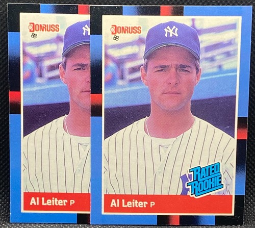  2 1988 88 Donruss Baseball 43 AL LEITER ROOKIE BASE CARD LOT 