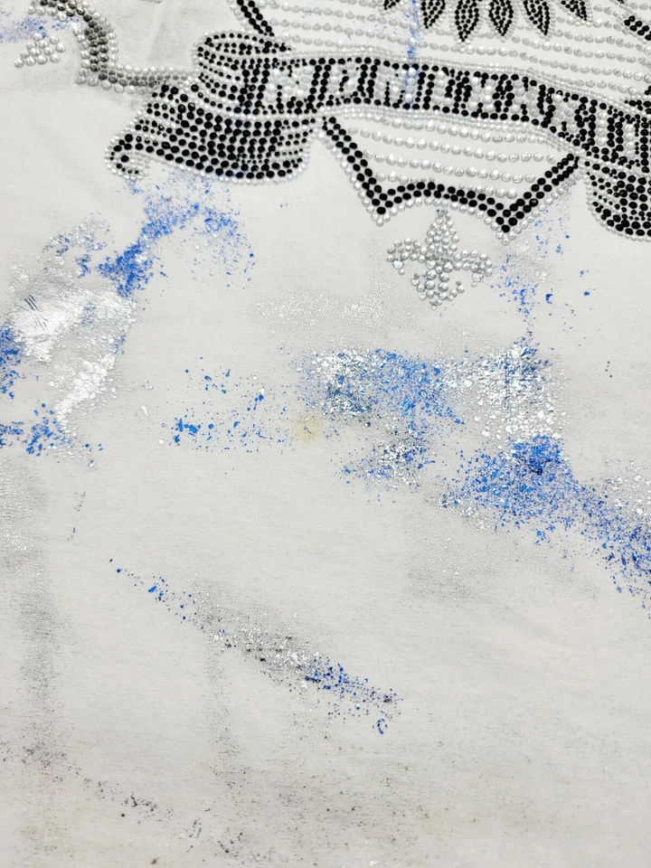 Camisa Rawyalty Para Hombre Talla 5XL Blanco Azul Plata Bling Rock Hip Hop Fiesta  Foto 2 de 4