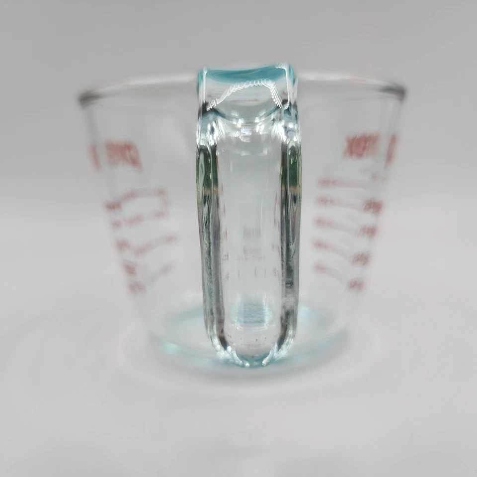 Pyrex 1 taza 8 oz. Vaso medidor 250 ml 4" vidrio transparente con rojo Foto 4 de 4