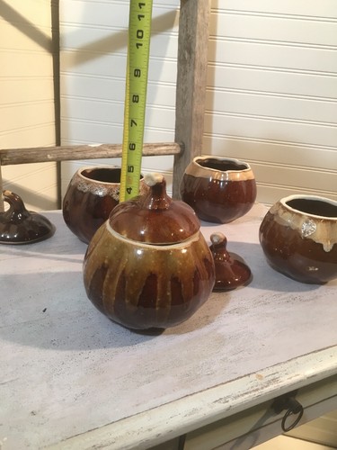 4 Ceramic Covered Pumpkin Soup Bowls/Dishes Thanksgiving Halloween 544 - Picture 12 of 12