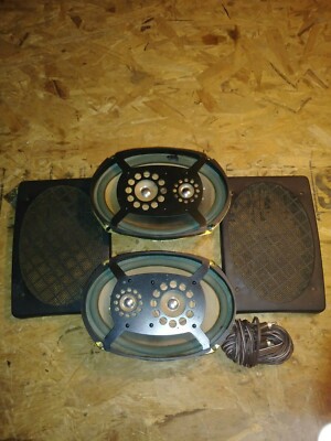 Vintage Pair HI TECH P-40 6  x 9  3 Way Car Speakers 4 OHM 60W MAKE OFFER