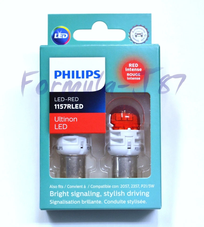 Philips Ultinon Luz LED 1157 Rojo Dos Bombillas Parada Freno Repuesto Actualización Lámpara Foto 3 de 4