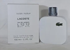 Lacoste L.12.12 Blanc Pure Men 100ml 3.3.Oz Eau De Toilette WHITE BOX NO CAP