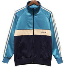 Vintage 80s adidas Originals Colorblock Trefoil Track Jacket - Men, Blue, S