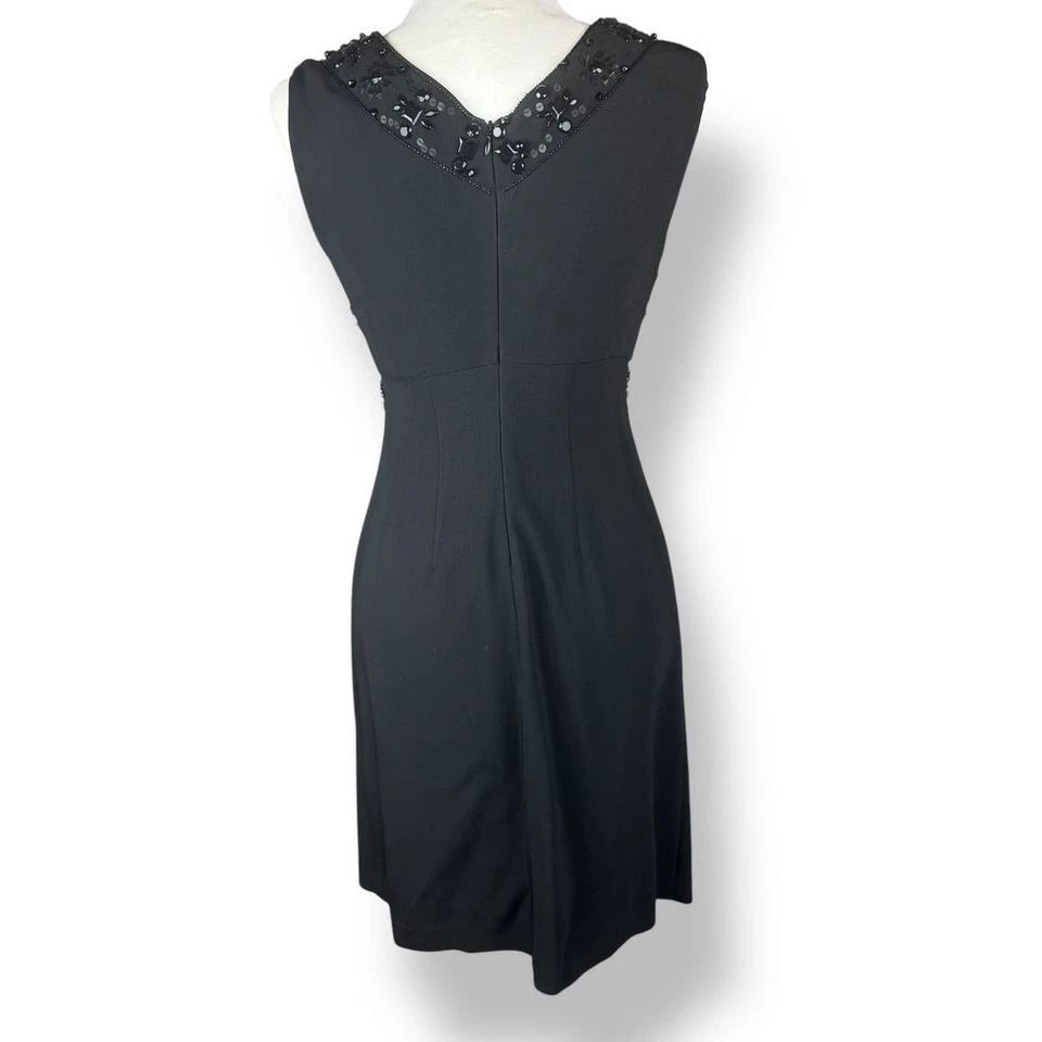 Vestido Blumarine Negro Seda Mujer Talla Pequeña Italia Cuentas a Mano $2375 Glam Gala Foto 2 de 4