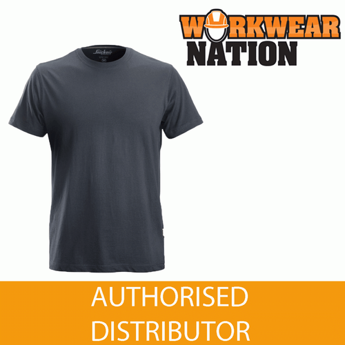Snickers 2502 Classic Cre Neck T-Shirt, 100% Combed Cotton, Steel Grey