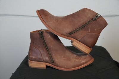 Kork Ease Riley Ankle Brown Boots Distressed Flat Booties | Size 6 M | **Read**