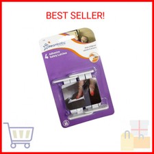 Dreambaby Adhesive Safety Latches for Drawers  Cabinets, White, 4 Count