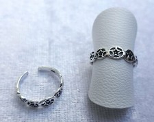 Adjustable Sterling Silver Star Toe/Pinky/Finger Ring 925 - 170B1