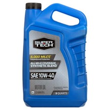 Super Tech All Mileage Synthetic Blend Motor Oil SAE 10W-40, 5 Quarts Motor Oil 21.06 per gallon