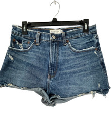 Abercrombie  Fitch High Rise Women's Mom Jean Shorts Distressed Curve 30/10