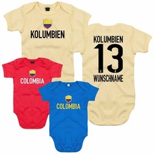 Baby Body KOLUMBIEN Druck Nummer Name Trikot Jersey WM FanShirts4u