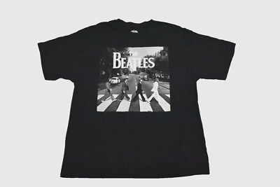 The Beatles Mens Abbey Road Crosswalk Classic Photo Black Shirt New S-3XL