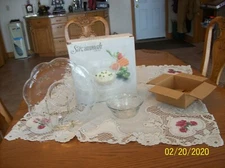 Toscany Savannah Collection Vtg Floral 2 Piece Serving Platter Chip & Dip NIB