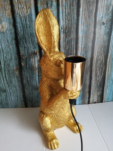 Tierlampe Hase Kaninchen 34 cm gold Tisch Lampe Deko Nachttischlampe 6LMP748 - Bild 3 von 5