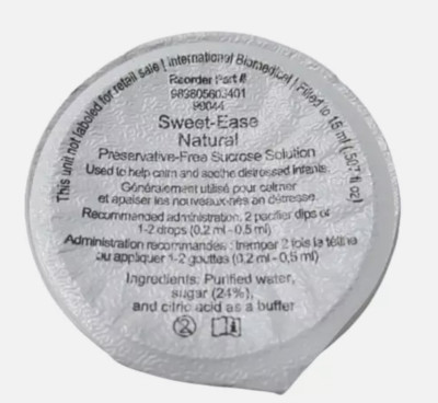 2 - Sweet-Ease Natural 24% Sucrose Solution 15 ml - Calming, Soothing Oral Aide
