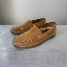 Hush puppies Men's Size 9M Catalina Slip-On Loafers Saddle Tan Leather Retro