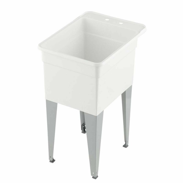 MUSTEE 18 in. x 24 in. Plastic Utilatub Single FloorMount Laundry Tub