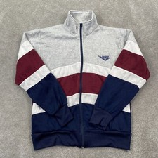 Vintage Pony Sportswear Full Zip Sweatshirt Unisex Adult Size M Light Gray Blue