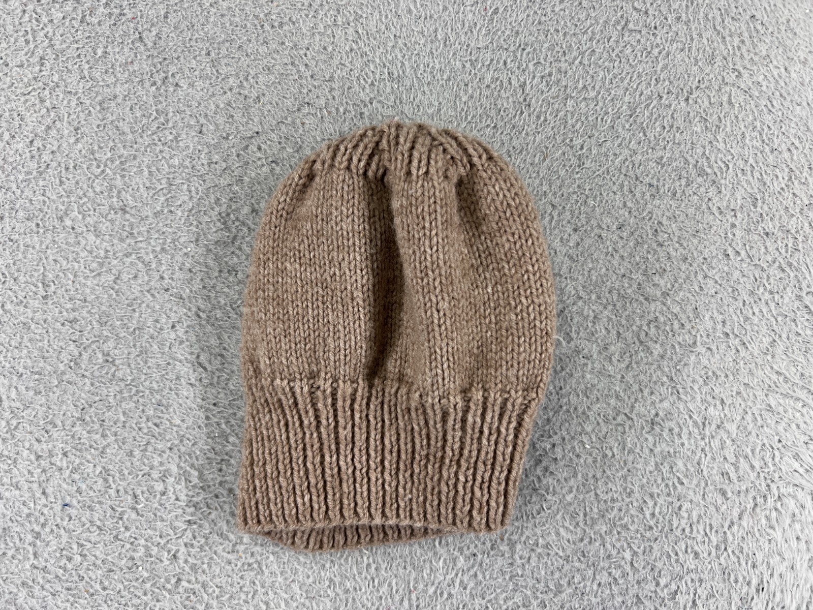 Women's Beige Knit Acrylic Beanie for Ski Camping Winter Wear-image