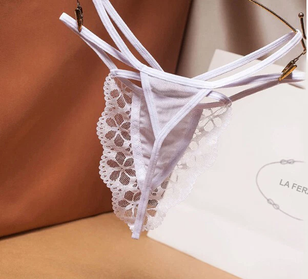 Mini String Tanga transparent Dessous Slip sexy Panty schwarz Reizwäsche S M L - Bild 4 von 4