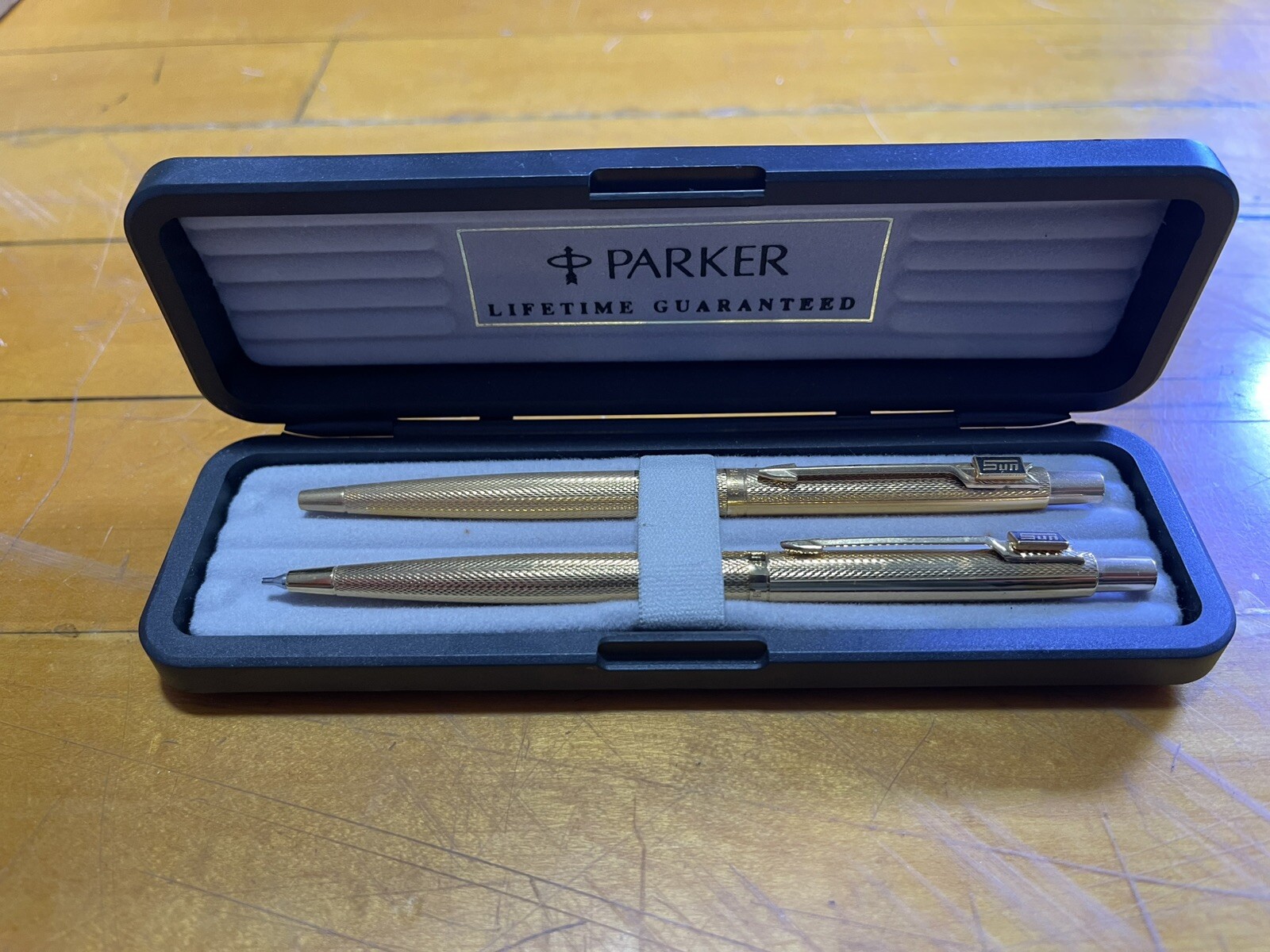 52972 PARKER CLASSIC GRAIN d' ORANGE BALLPOINT PEN & .5mm PENCIL / FRANCE ...