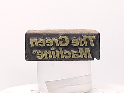 Green Machine Language Stand VTG SMALL THE GREEN MACHINE ADV. LOGO LETTER PRESS PRINT BLOCK WOOD ...