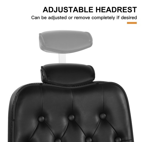 Black Vintage All Purpose Recline Hydraulic Barber Chair Salon Beauty Equipment - Picture 6 of 18