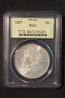 1887 **P** Morgan Silver Dollar **PCGS MS63  BRIGHT WHITE** FREE SHIPPING 194